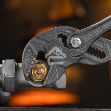 Клещи переставные Denzel кнопочный механизм, обливные рукоятки, сантехнические, 250 мм