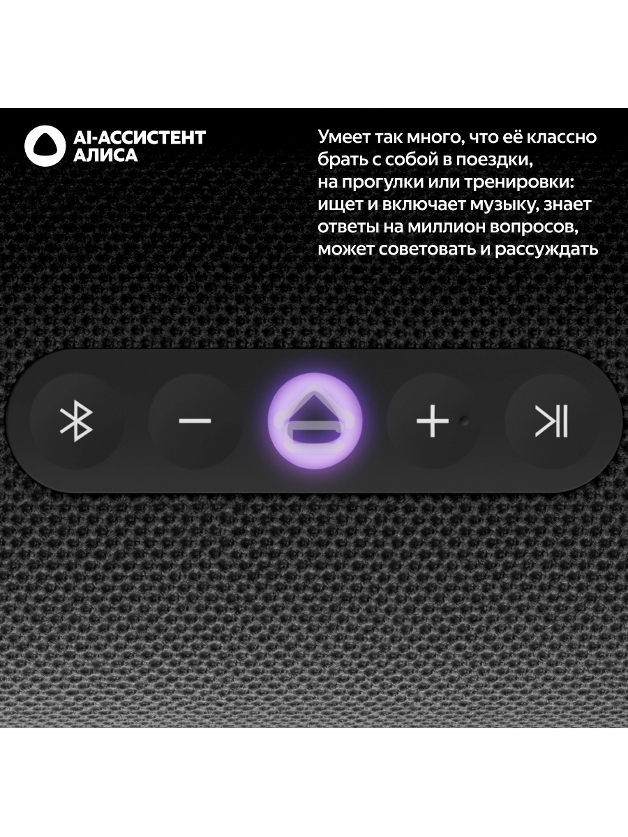 Умная колонка Yandex Стрит Алиса черный 30W 2.0 BT/Wi-Fi 10м 3300mAh (YNDX-00030BLK)