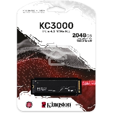 Накопитель SSD Kingston KC3000, 2Tb, PCIe 4.0 x4, M.2 2280, NVMe, R/W 7000/7000, с радиатором