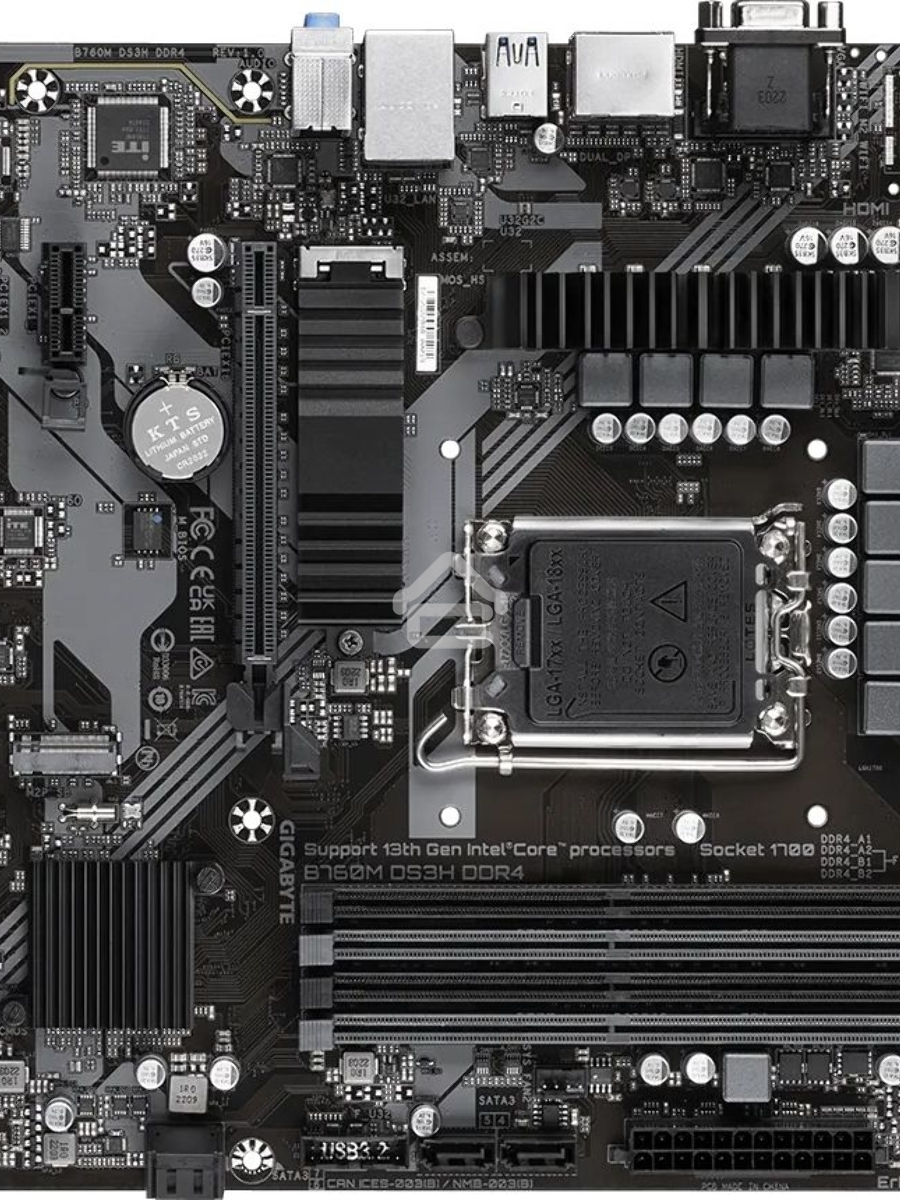 Материнская плата Gigabyte B760M DS3H DDR4, LGA 1700, Intel B760, 4xDDR4, 4xSATA, 2xM.2, 1xPCIe 4.0 x16, 2xPCIe x1, 1xHDMI, 1xDP, 1xVGA, 1x 2.5Gb LAN, 3xUSB-A 3.2 Gen 1, 1xUSB-C 3.2 Gen 2, 2xUSB-A 2.0, 3x3.5 мм, 7.1, mATX