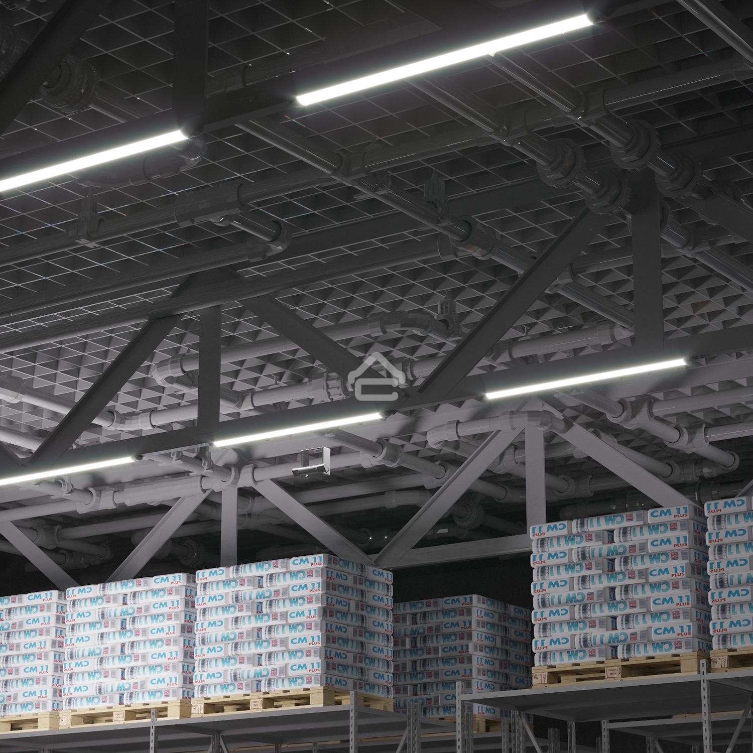 Светильник светодиодный Gauss IP40 1200x76x24мм 36W 3200lm 4000K WLF-2 сталь