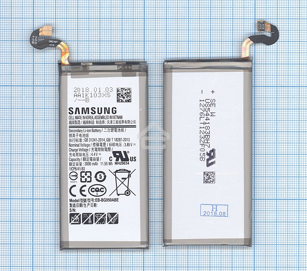 Аккумуляторная батарея EB-BG950ABE для Samsung Galaxy S8 SM-G950 3000mAh