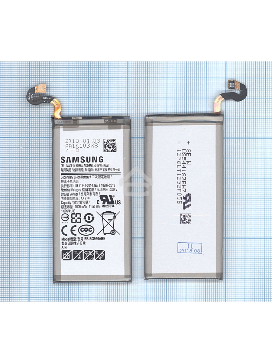 Аккумуляторная батарея EB-BG950ABE для Samsung Galaxy S8 SM-G950 3000mah