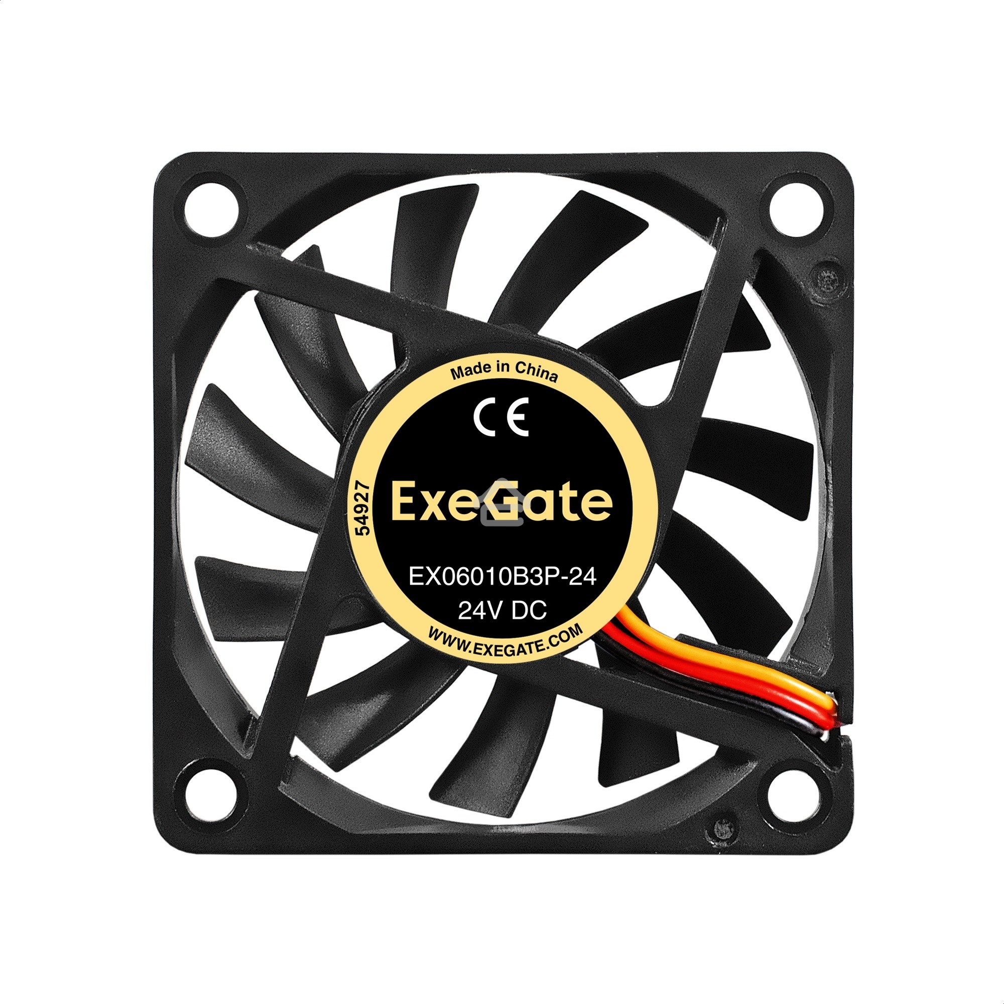 Вентилятор для корпуса ExeGate EX06010B3P-24 черный, 60 мм, 3200 об/мин, 24.1 дБ, 3 pin