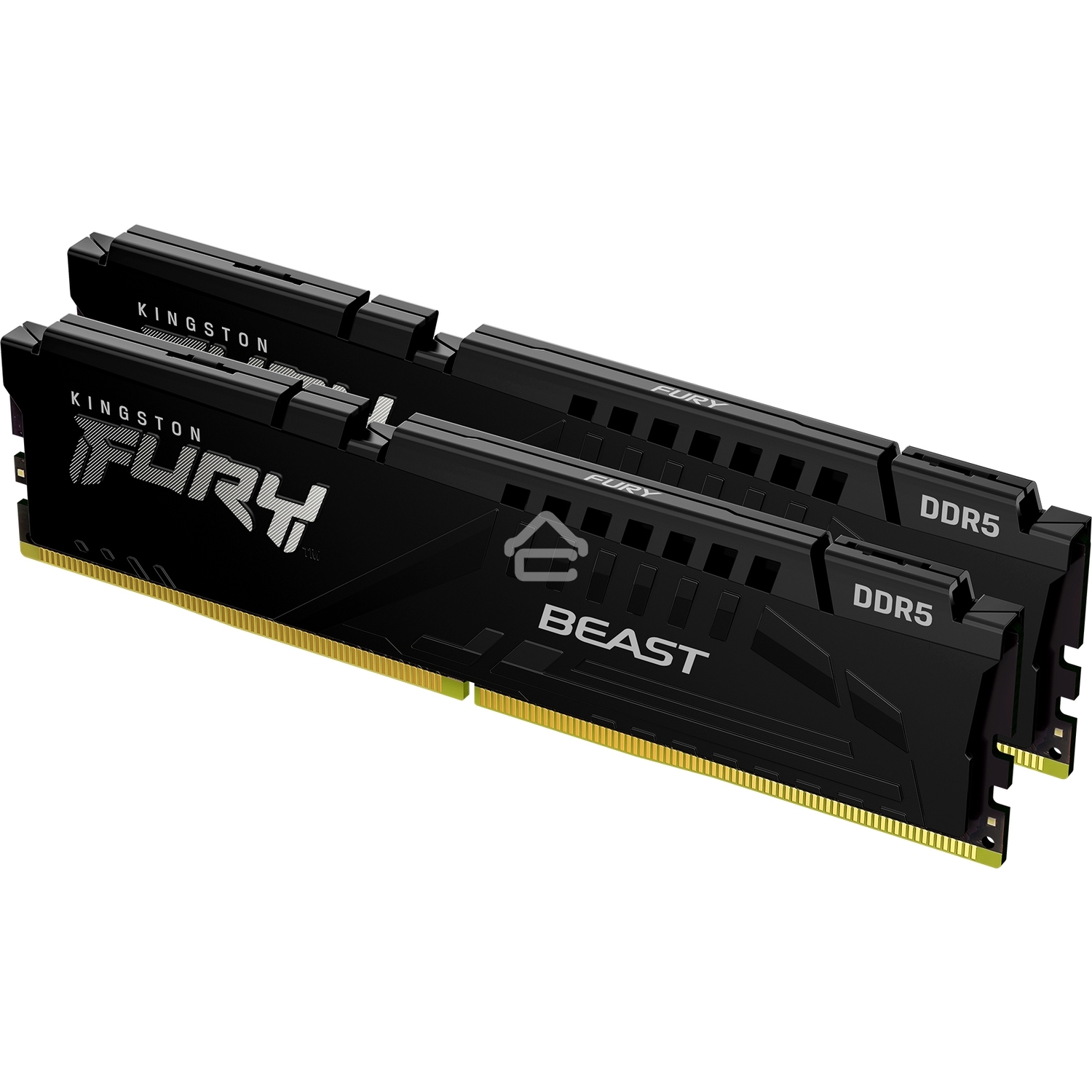 Оперативная память Kingston Fury Beast, DDR5, 32Gb (2x16GB), 6000MHz, CL30, DIMM, с радиатором, черный