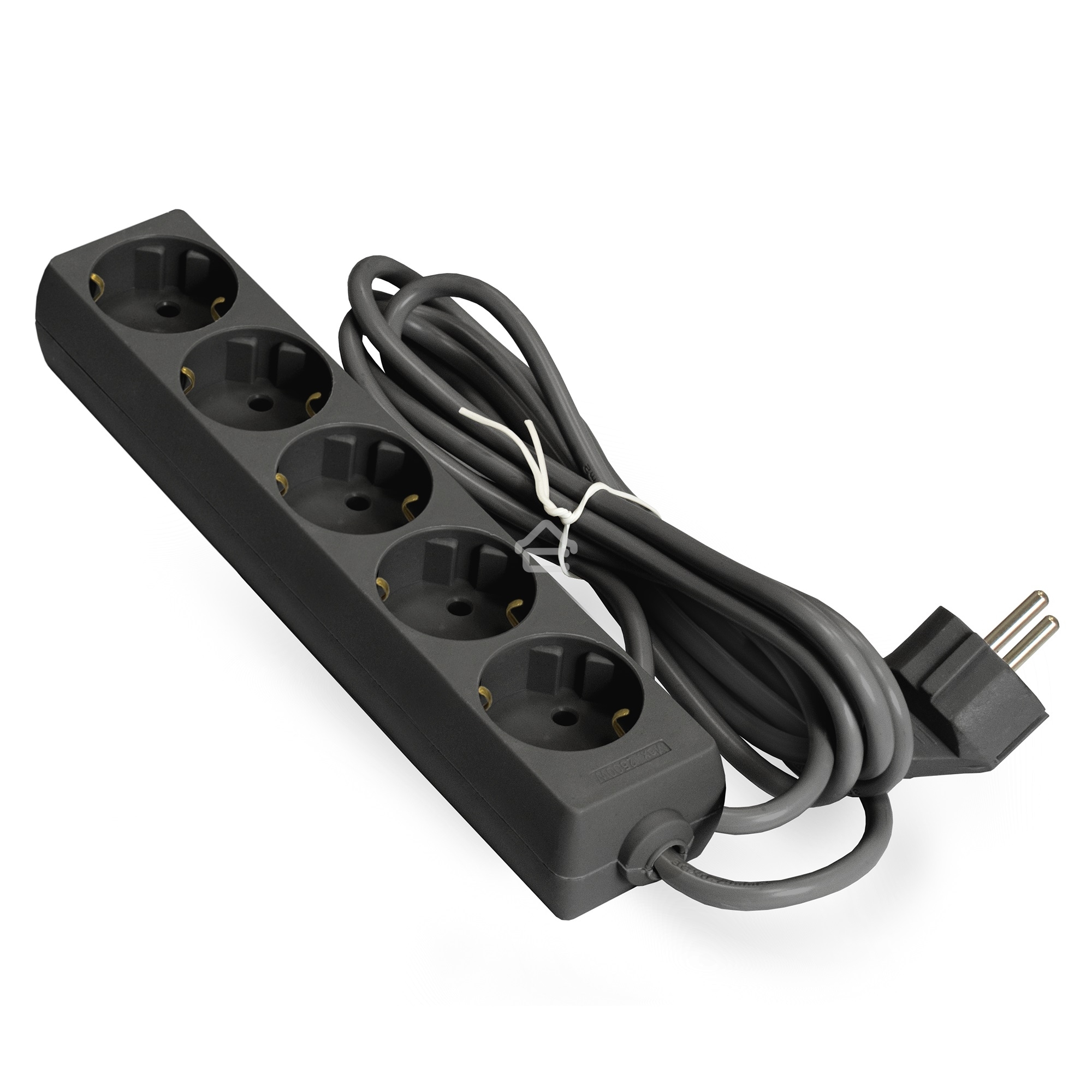 Удлинитель ExeGate ECE-5-1.8B (EX285819RUS), черный, 1,8 м, евровилка с заземлением, 5 евророзеток с заземлением, 2200 Вт