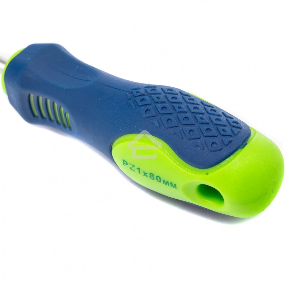 Отвертка Сибртех, PZ1 х 80 мм, CrV, двухкомпонентная рукоятка