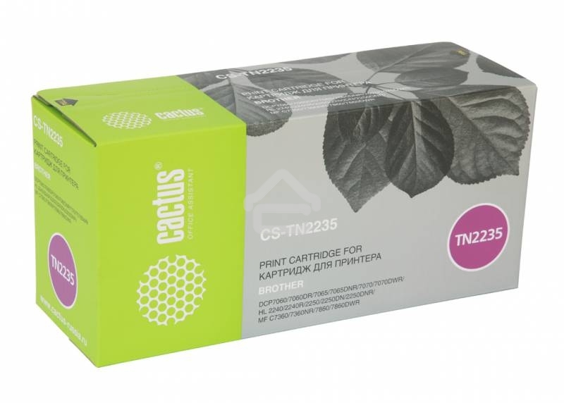 Картридж лазерный Cactus CS-TN2235 черный (1200 стр.) для Brother DCP7060/7060DR/7065/7065DNR/7070/7070DWR/HL-2240/2240R/2250/2250DN/2250DNR/MFC-7360/7360NR/7860/7860DWR