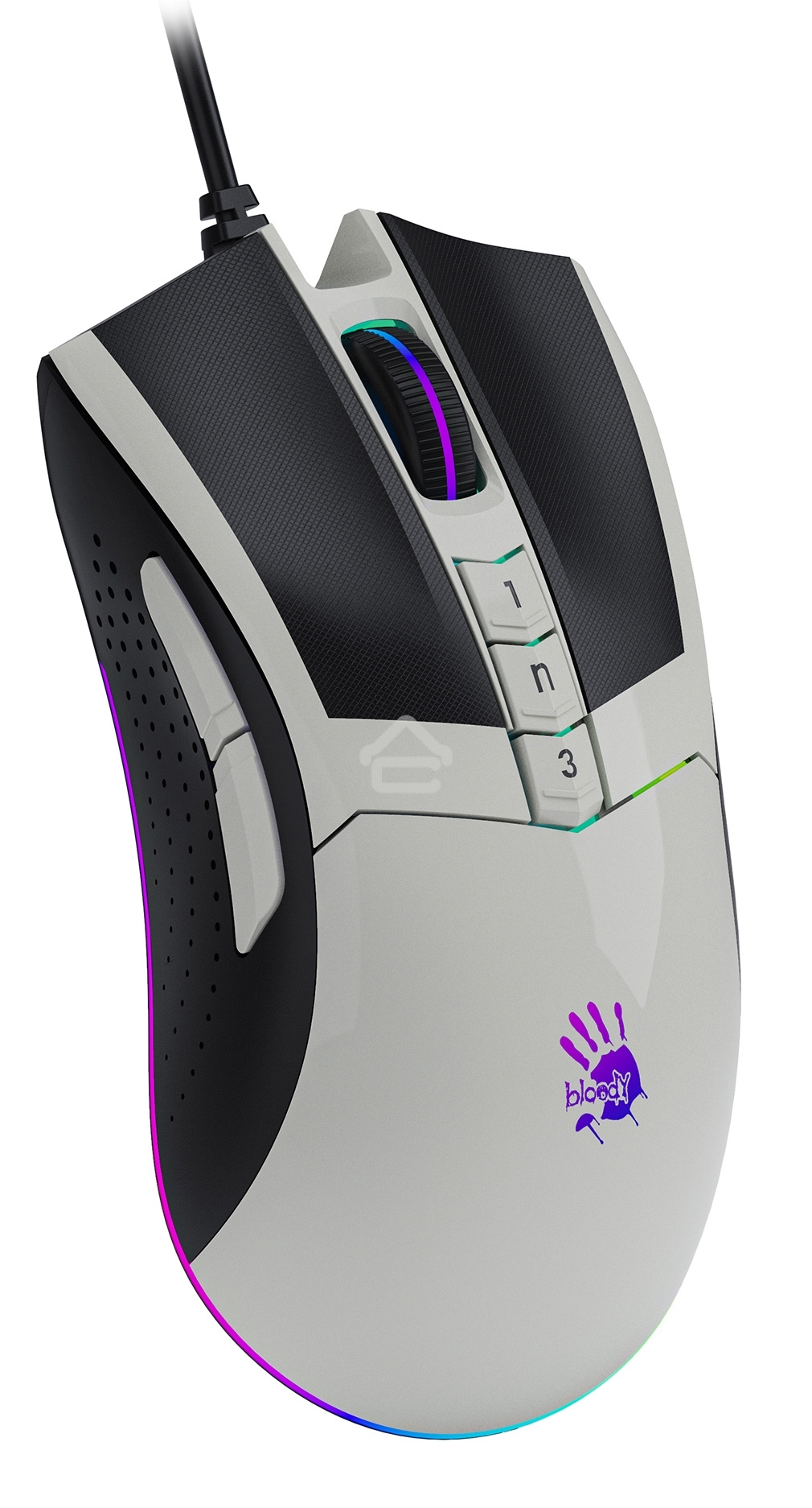 Мышь проводная A4Tech Bloody W90 Max белый/черный, 10000 dpi, USB, кнопки - 10