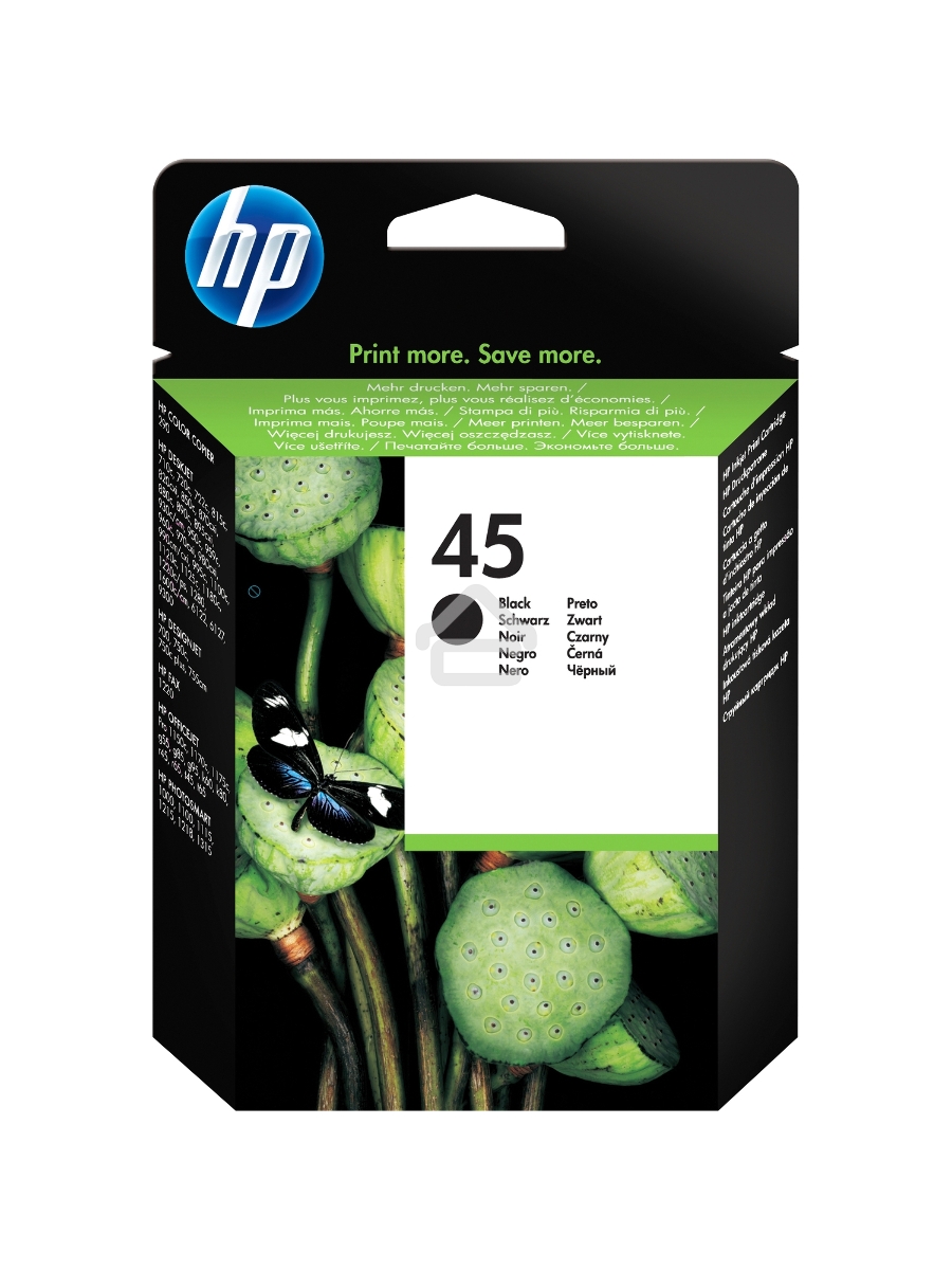 Картридж струйный HP №45 51645AE черный для HP DJ 7xxC/815C/880C/895C/9xxC/112xC/1220/6122/6127 (930стр.)