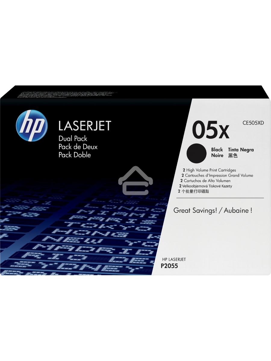 Картридж лазерный HP CE505XD черный двойная упаковка для LJ P2055 2 x 6500 стр