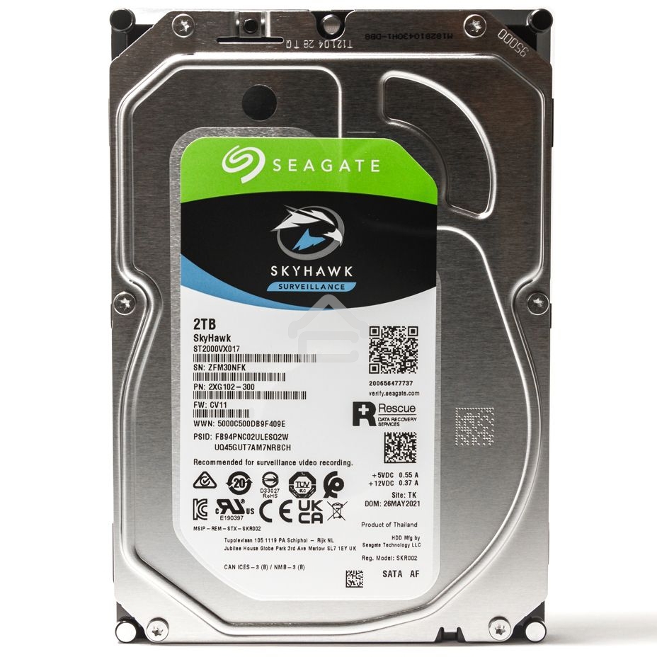 Жесткий диск Seagate 2TB ST2000VX017 SATA-III Surveillance Skyhawk (5400rpm) 256Mb 3.5