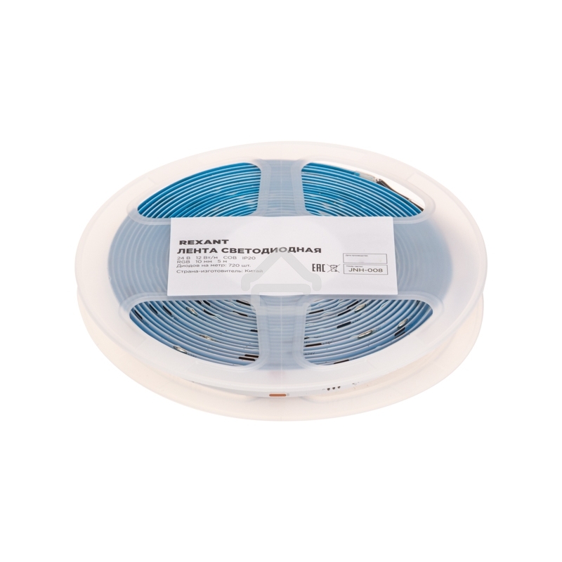 Лента светодиодная 24В, COB 12Вт/м, 720 LED/м, RGB, 10мм, 5м, IP20 Rexant