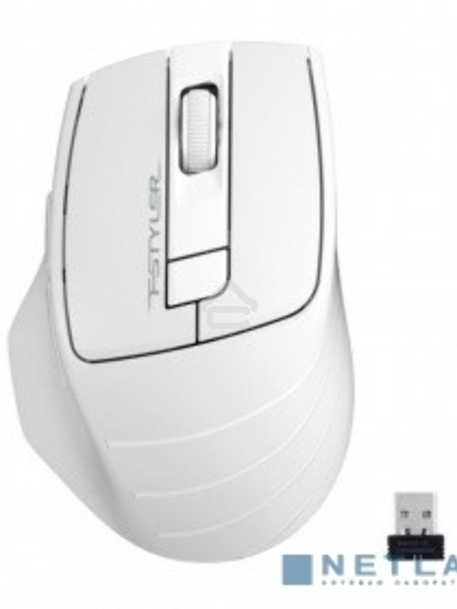 Мышь беспроводная A4Tech Fstyler FG30 белый/серый, 2000 dpi, радиоканал, USB, кнопки - 5