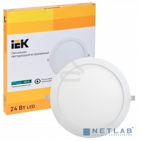 Светильник Iek LDVO0-1609-1-24-4000-K01 ДВО 1609 белый круг LED 24Вт 4000 IP20 алюм. корпус, диам 295 мм