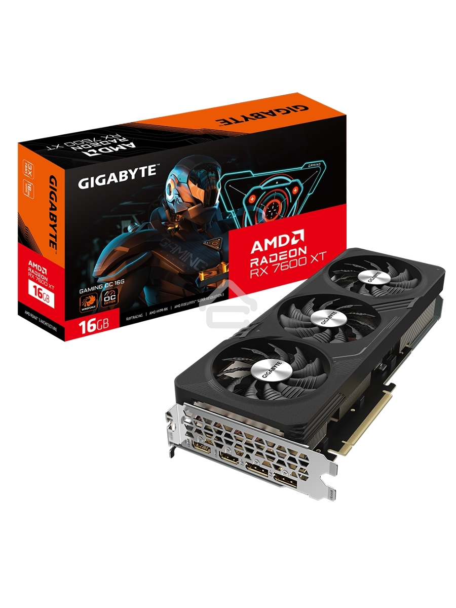 Видеокарта Gigabyte GV-R76XTGAMING OC-16GD AMD Radeon RX 7600XT 16Gb PCI-E 4.0 128bit GDDR6 2539/18000 HDMIx2 DPx2 HDCP Ret