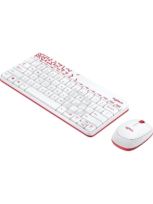 Клавиатура + мышь Logitech Wireless Combo MK 240 Nano White-red 920-008212