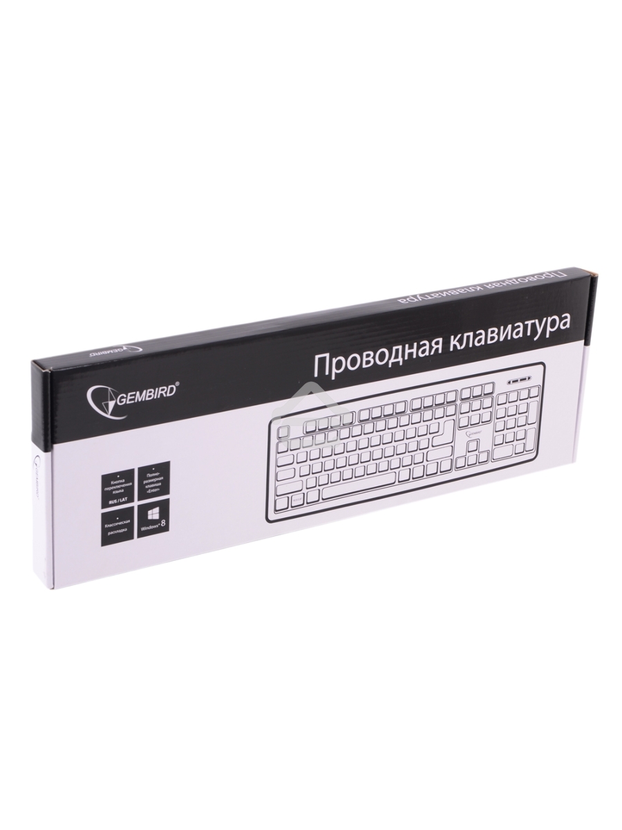 Клавиатура Gembird KB-8320U-Ru_Lat-BL, черный, USB, кнопка переключения RU/LAT,104 клавиши