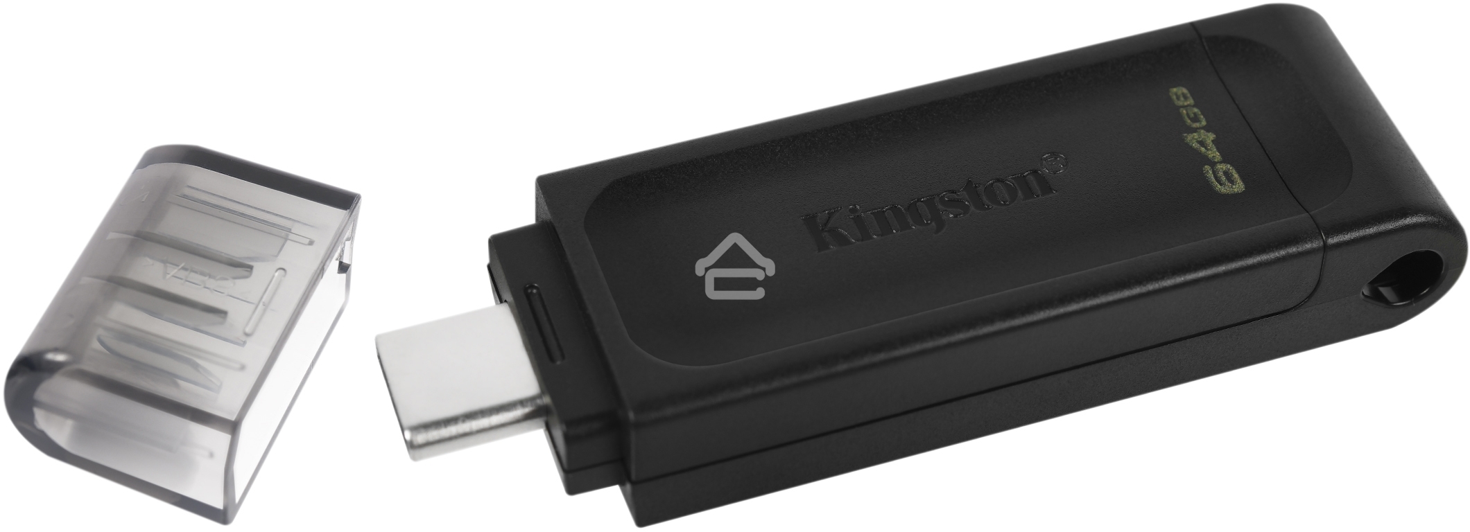Флешка USB Kingston DataTraveler DT70 (DT70/64Gb), 64Gb, USB-C 3.2 Gen 1, R/W 70/45, черный