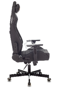 Кресло игровое Knight OUTRIDER черный, ромбик, эко.кожа, с подголов. крестовина металл