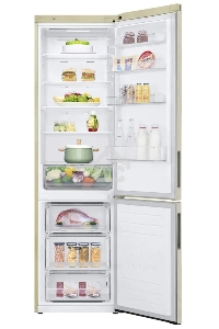 Холодильник LG GA-B509CESL бежевый глянцевый двухкамерный 277/107л морозилка снизу, No Frost