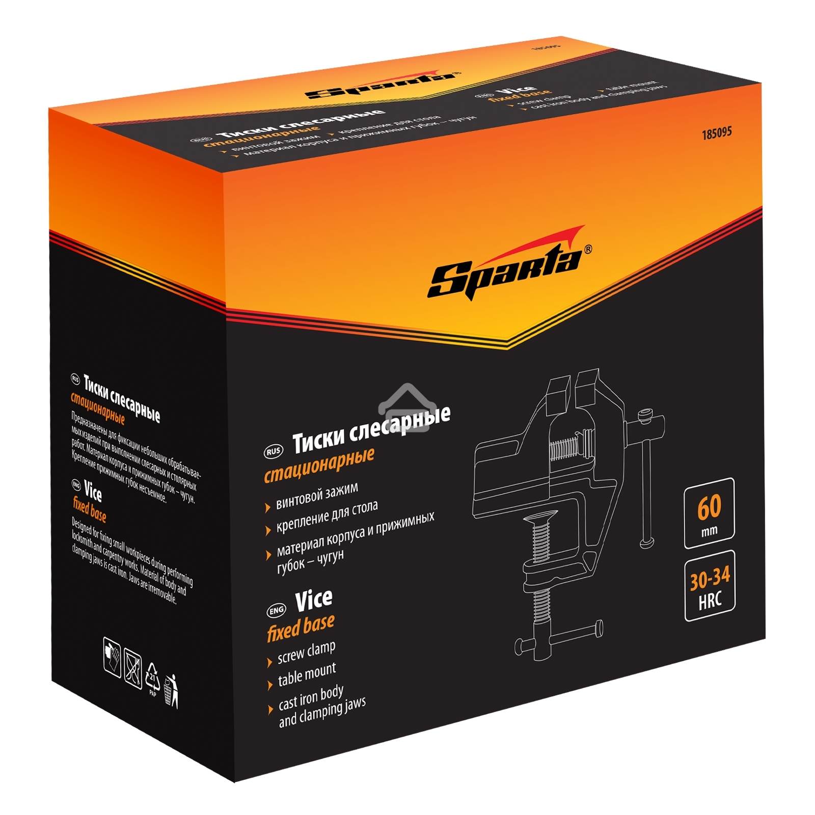 Тиски Sparta 60 мм, крепление для стола