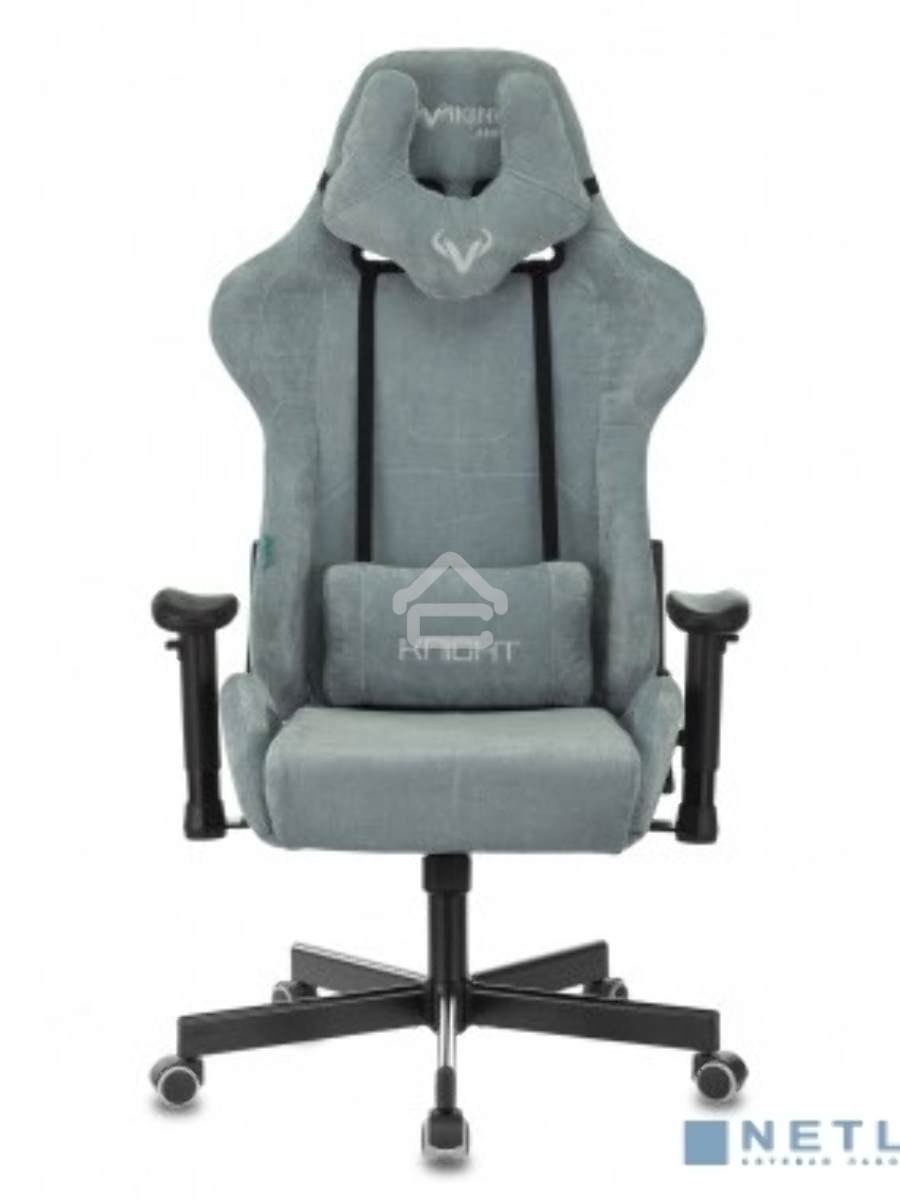 Кресло игровое Бюрократ VIKING KNIGHT LT28 FABRIC серо-голубой крестовина металл/пластик