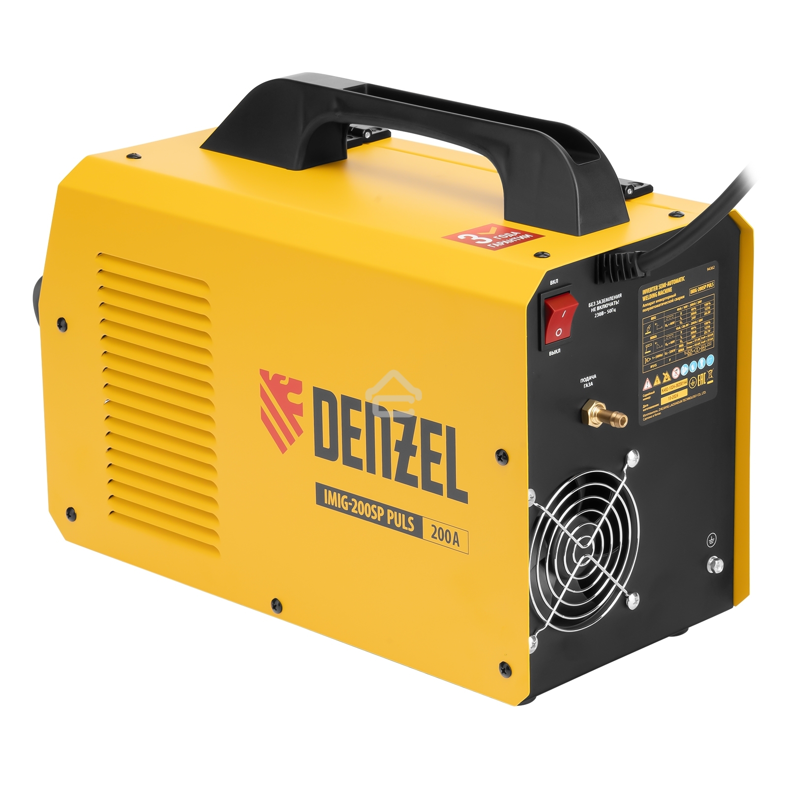 Аппарат инвертор. полуавтомат. cварки Denzel IMIG-200SP Pulse, 200 А, ПВ 60%, катушка 5 кг