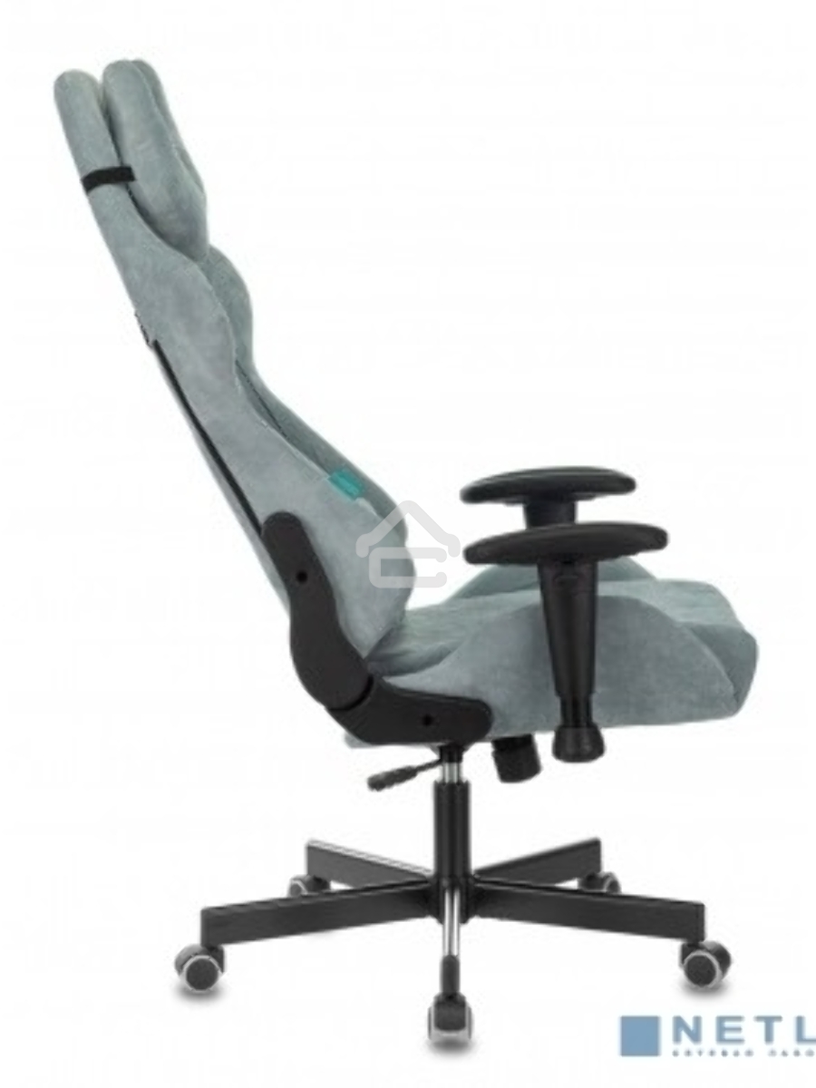 Кресло игровое Бюрократ VIKING KNIGHT LT28 FABRIC серо-голубой крестовина металл/пластик