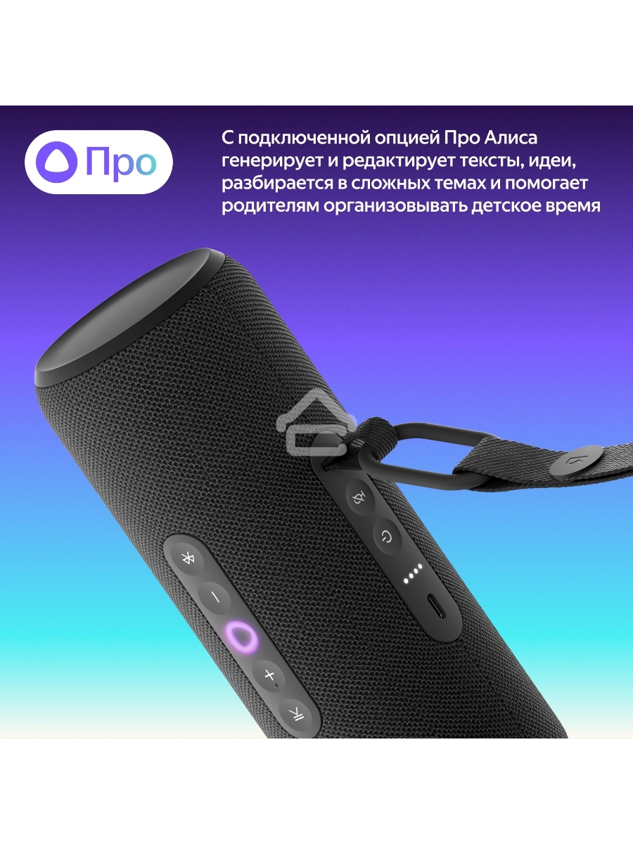 Умная колонка Yandex Стрит Алиса черный 30W 2.0 BT/Wi-Fi 10м 3300mAh (YNDX-00030BLK)