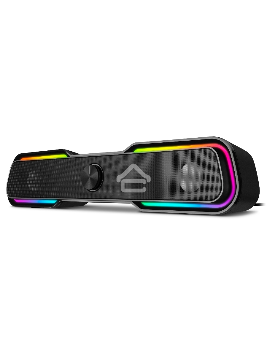Колонки чёрные Sven 450 2.0 (2x5W, Bluetooth, RGB-подсветка)