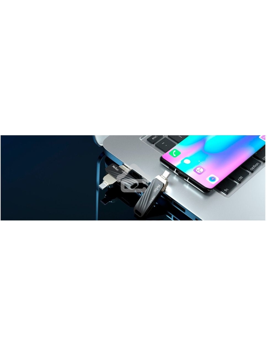 Флеш диск Netac US11 черный 64Gb USB Type-A + USB Type-C, metal/plastic case