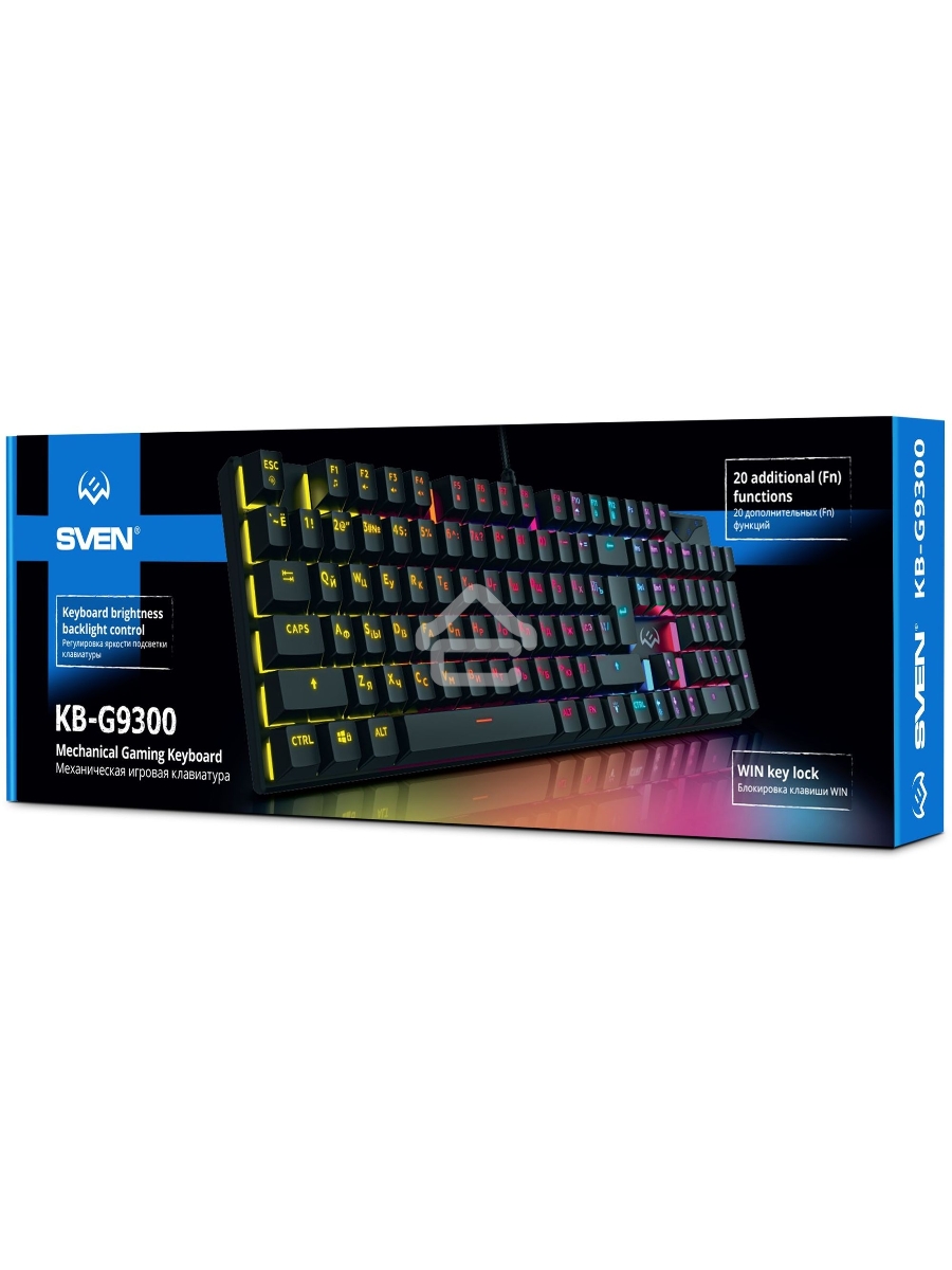 Игровая клавиатура Sven KB-G9300 чёрная (Outemu Blue switches,104кл., подсветка)