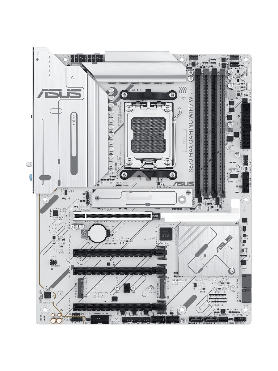 Материнская плата ASUS X870 MAX GAMING WIFI7 W, AM5, AMD X870, 4xDDR5, 4xSATA, 3xM.2, 1xPCIe 5.0 x16, 2xPCIe 4.0 x16, 1xPCIe 3.0 x16, 1xHDMI, 2xUSB Type-C (Display), 1x2.5Gb LAN, Wi-Fi 7, Bluetooth 5.4, 2xUSB-C 40Gbps, 1xUSB-A 10Gbps, 3xUSB-A 5Gbps, 4xUSB