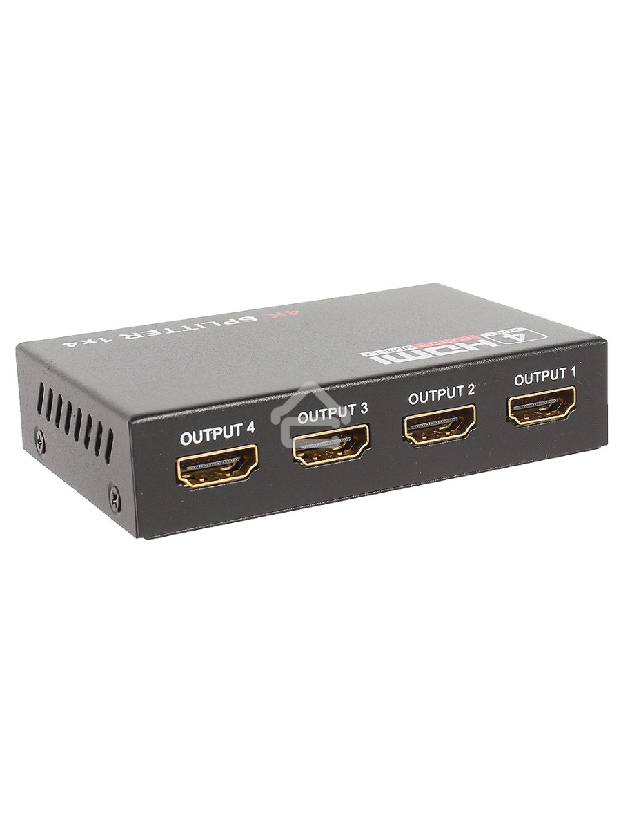 Разветвитель ORIENT HDMI 4K Splitter HSP0104HN, 1->4, HDMI 1.4/3D, UHDTV 4K(3840x2160)/HDTV1080p/1080i/720p, HDCP1.2, внешний БП-зарядник 2xUSB 5В/2.1A, метал.корпус (30368)