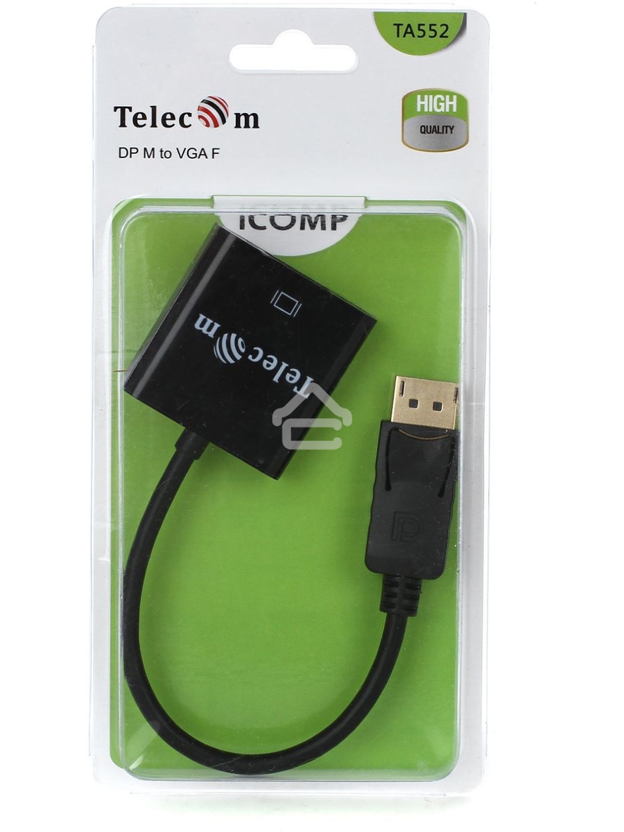 Кабель-переходник DP --> VGA-F 0,2m , Telecom (TA522)