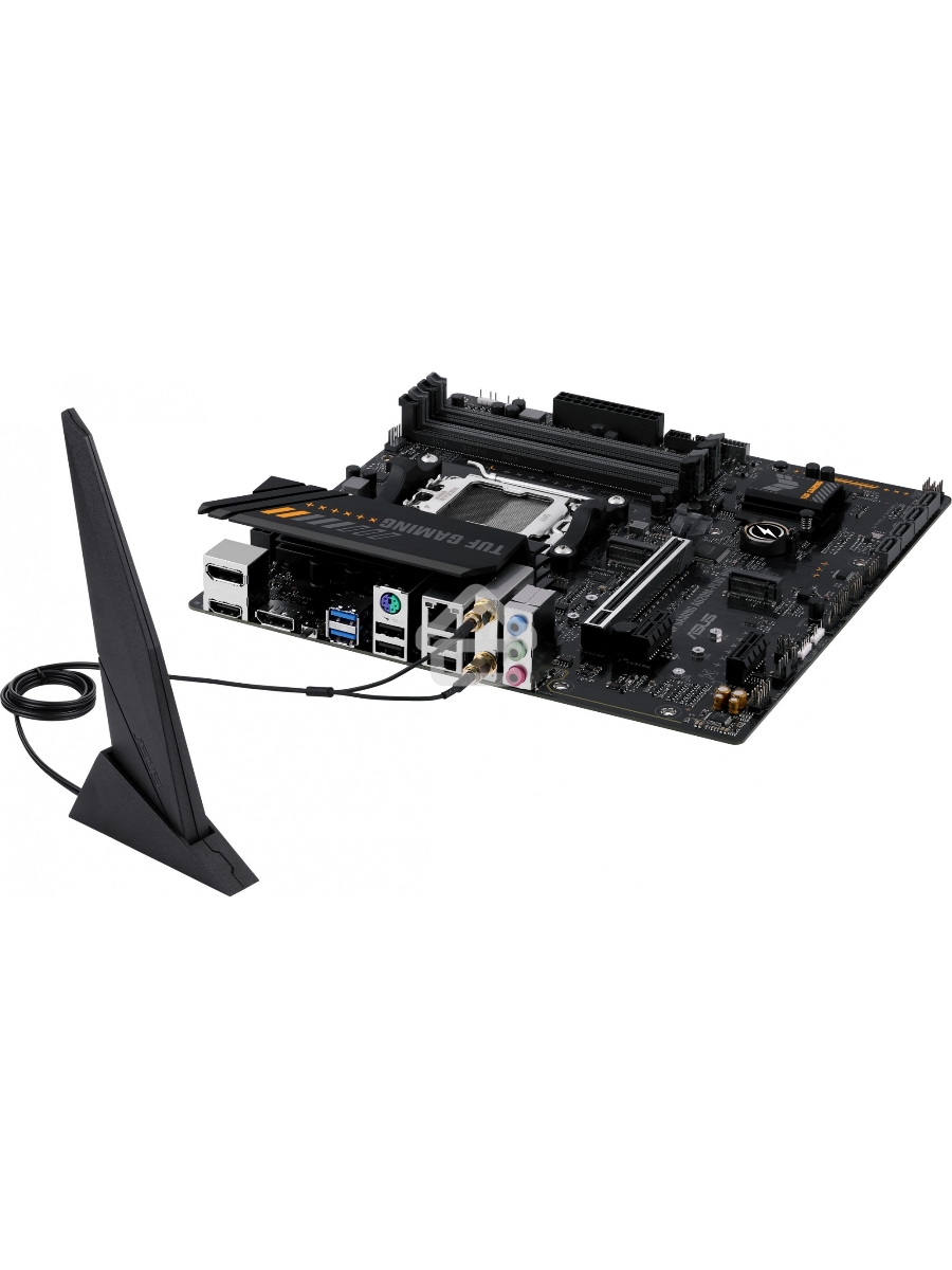 Материнская плата ASUS TUF GAMING A620M-PLUS WIFI, AM5, AMD A620, 4xDDR5, 4xSATA, 2xM.2, 1xPCIe 4.0 x16, 2xPCIe x1, 2xDP, 1xHDMI, 1x 2.5Gb LAN, 4xUSB-A 2.0, 2xUSB-A 3.2 Gen 1, 3x3.5 мм, 7.1, mATX