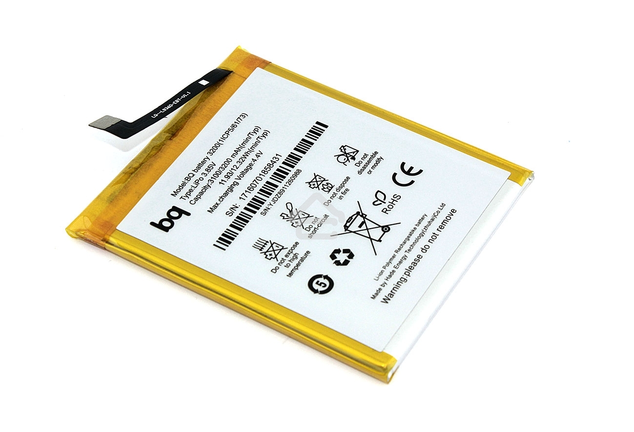 Аккумуляторная батарея BQ 3200(1ICP5/61/73) для BQ Aquaris X5 Plus 3.85V/3100mAh/11.93Wh