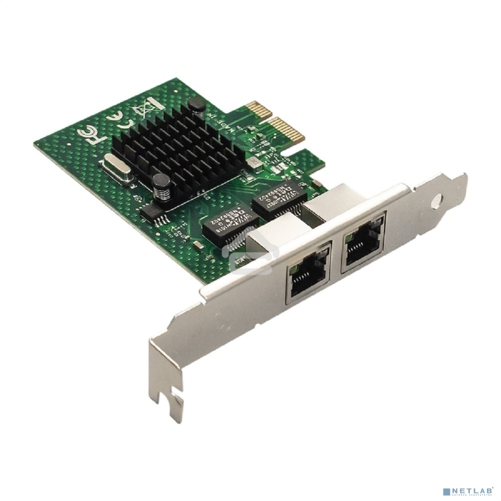 Сетевой адаптер ExeGate EXE-BCM5720 (PCI-E x1 v2.0, порты 2xRJ45, 10/100/1000Mbps, Gigabit Chipset Broadcom BCM5720)