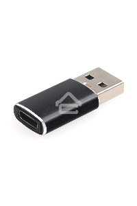 Переходник USB3.1 Cablexpert A-USB3.1-AMCF, AM/Type-C(F), 5Гбит/с, QC3.0, метал.корпус, Pro, черный, пакет