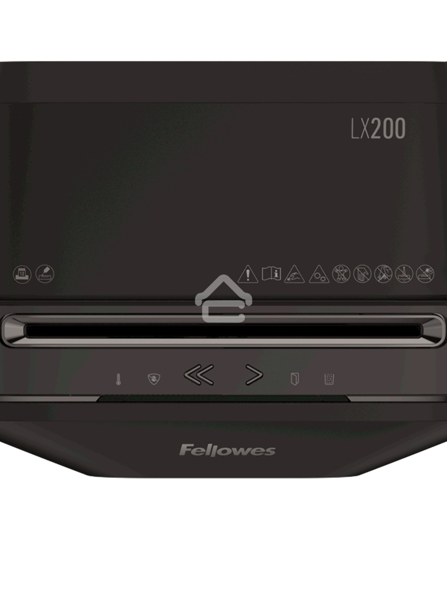 Шредер Fellowes PowerShred LX200 черный (секр.P-4)/перекрестный/12лист./22лтр./скрепки/скобы/пл.карты