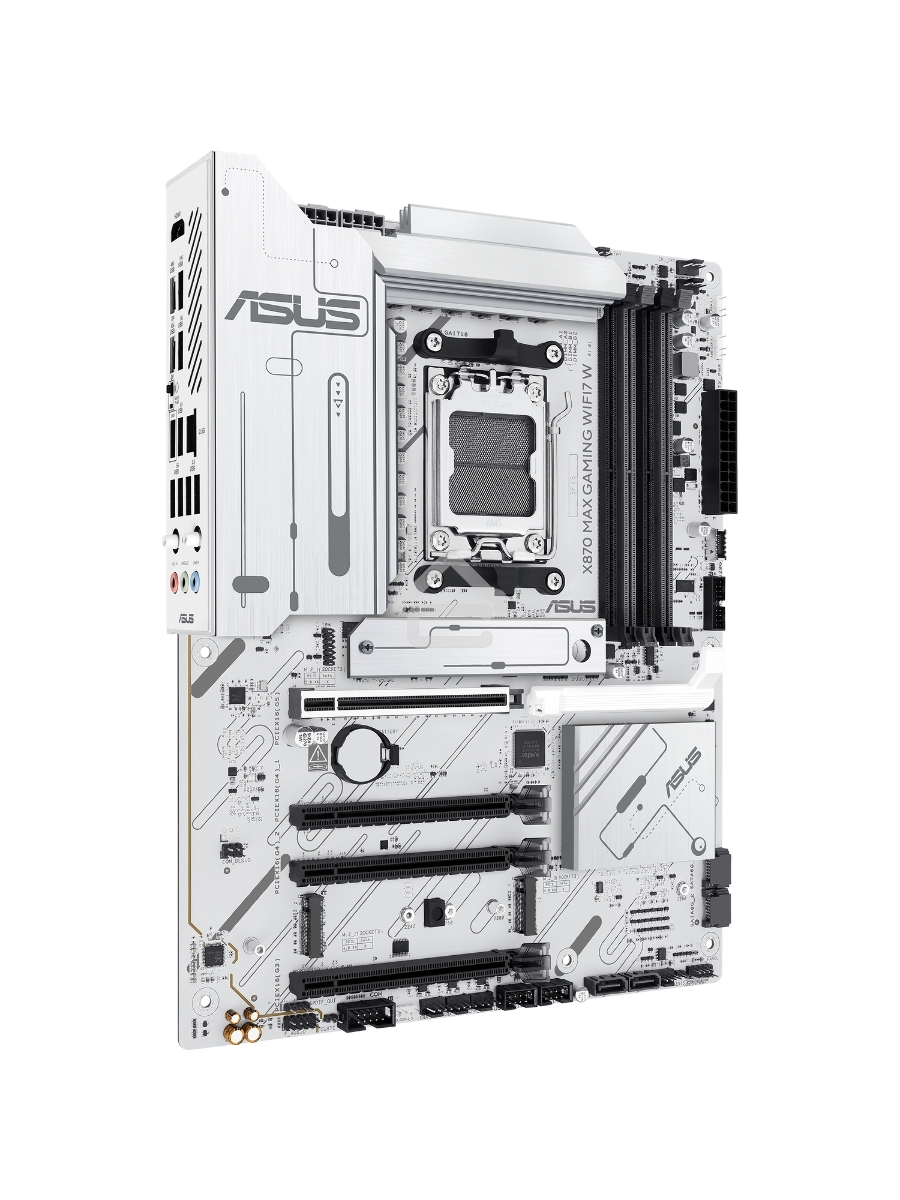 Материнская плата ASUS X870 MAX GAMING WIFI7 W, AM5, AMD X870, 4xDDR5, 4xSATA, 3xM.2, 1xPCIe 5.0 x16, 2xPCIe 4.0 x16, 1xPCIe 3.0 x16, 1xHDMI, 2xUSB Type-C (Display), 1x2.5Gb LAN, Wi-Fi 7, Bluetooth 5.4, 2xUSB-C 40Gbps, 1xUSB-A 10Gbps, 3xUSB-A 5Gbps, 4xUSB