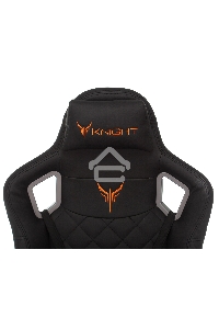 Кресло игровое Knight OUTRIDER черный, ромбик, эко.кожа, с подголов. крестовина металл