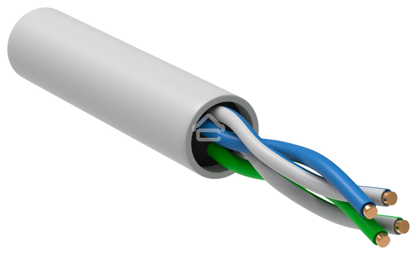 Кабель информационный ITK кат.5е U/UTP не экранированный 2X2X24AWG LSZH внутренний 305м белый