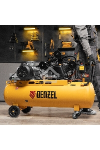 Компрессор воздушный рем. привод BCW3000-T/100, 3,0 кВт, 100 литров, 520 л/мин  Denzel