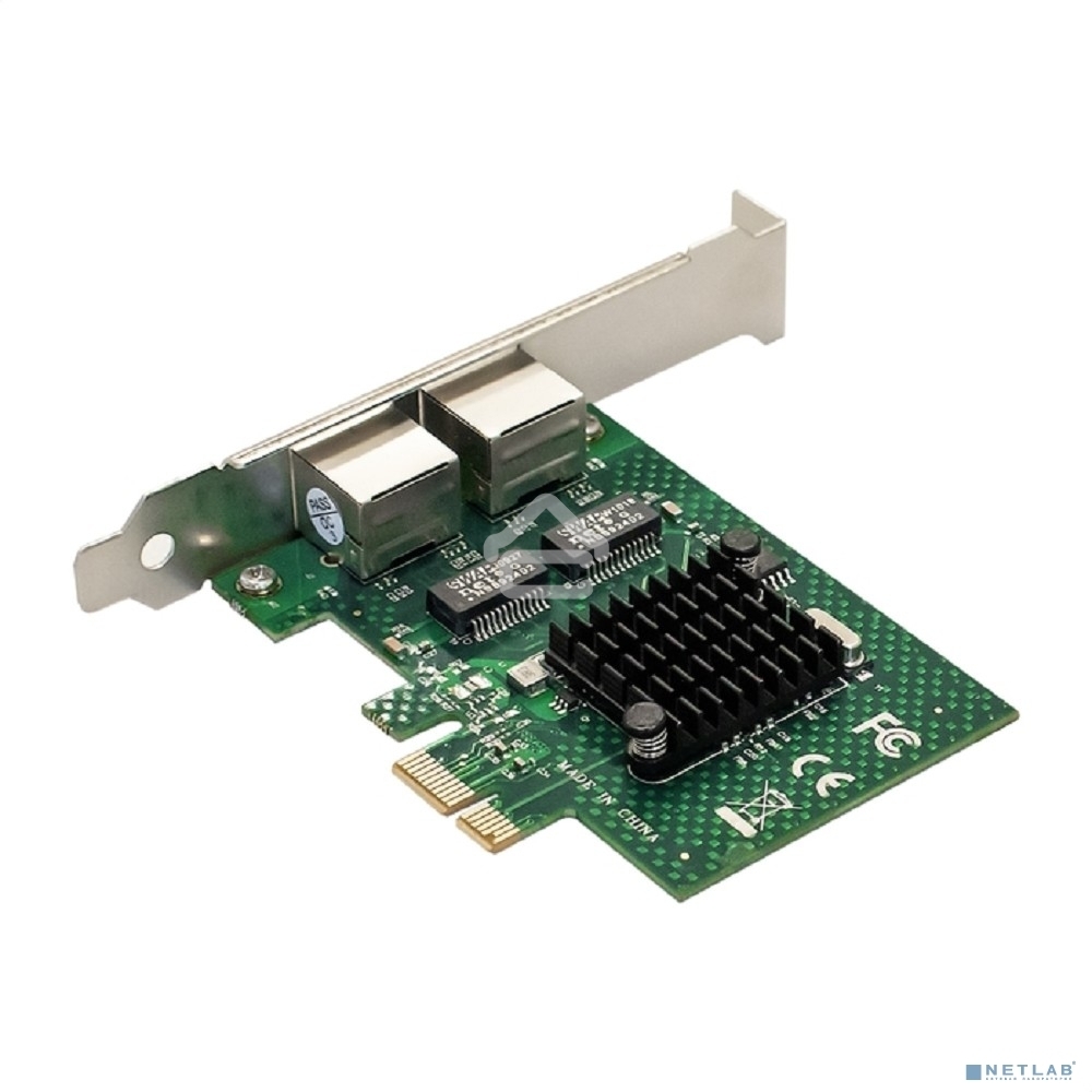 Сетевой адаптер ExeGate EXE-BCM5720 (PCI-E x1 v2.0, порты 2xRJ45, 10/100/1000Mbps, Gigabit Chipset Broadcom BCM5720)