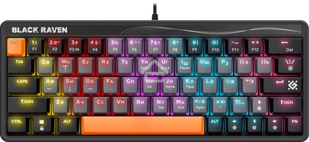 Клавиатура проводная Defender MECHANICAL BLK RAVEN GK-417 RU RGb