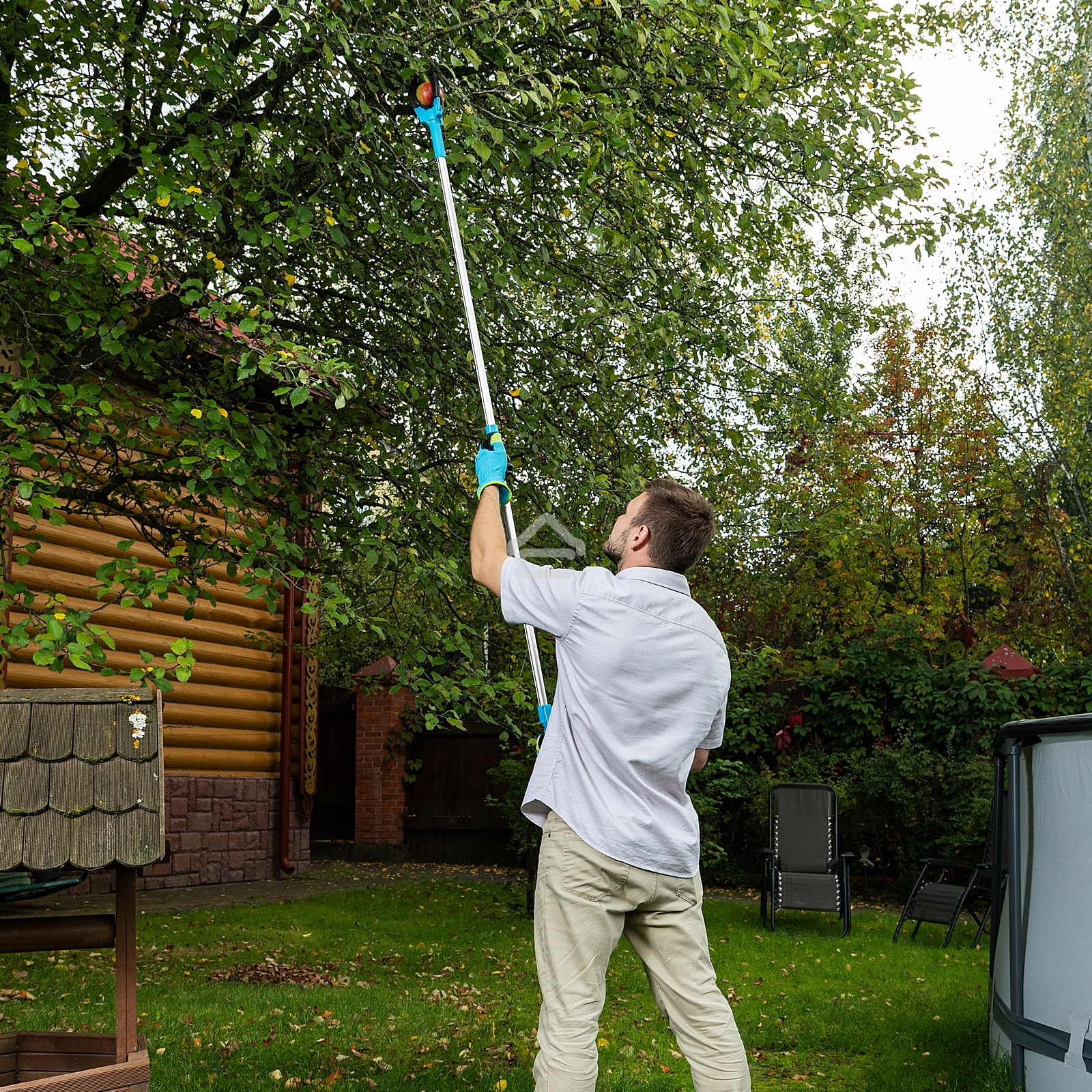 Плодосъемник механический, 1900 мм, алюминиевая штанга, LUXE Palisad