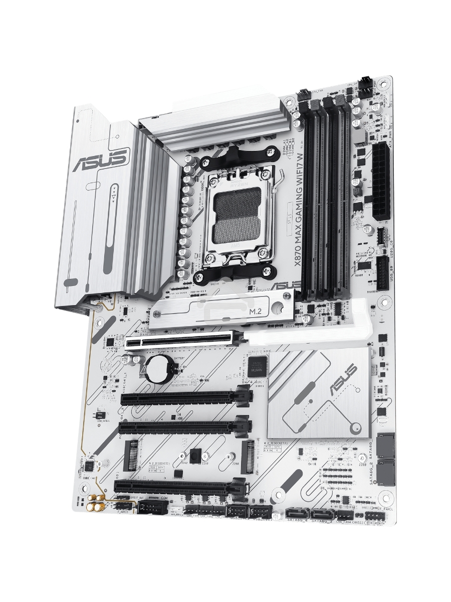 Материнская плата ASUS X870 MAX GAMING WIFI7 W, AM5, AMD X870, 4xDDR5, 4xSATA, 3xM.2, 1xPCIe 5.0 x16, 2xPCIe 4.0 x16, 1xPCIe 3.0 x16, 1xHDMI, 2xUSB Type-C (Display), 1x2.5Gb LAN, Wi-Fi 7, Bluetooth 5.4, 2xUSB-C 40Gbps, 1xUSB-A 10Gbps, 3xUSB-A 5Gbps, 4xUSB