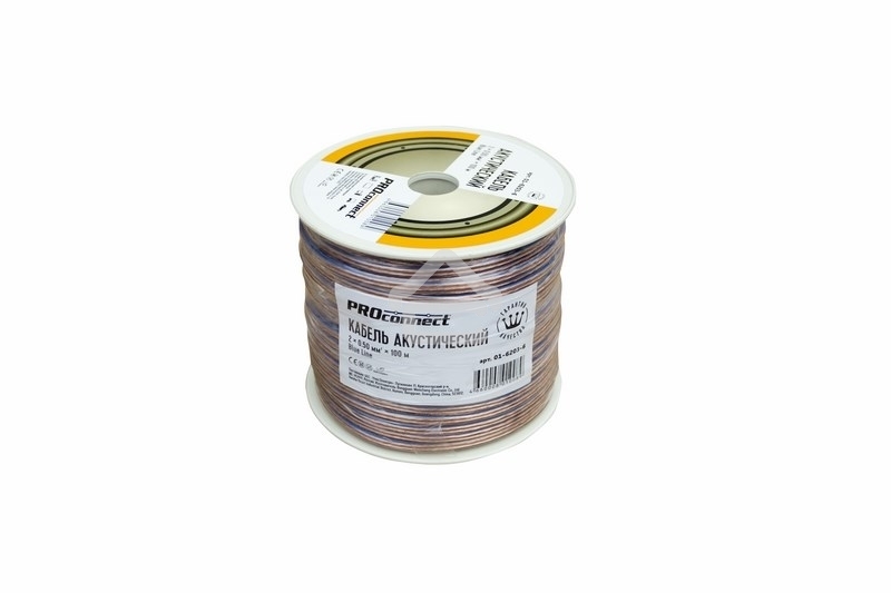 Кабель акустический PROconnect 2х0,50 мм², прозрачный BLUELINE, бухта 100 м